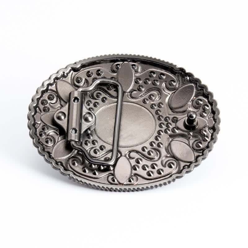 Men's DIY Turquoise Mixed Stones Buckle Leather Belt - Image 2