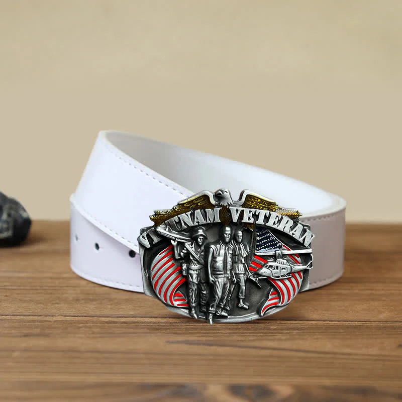 Men's DIY Vietnam Veteran Buckle Leather Belt - Image 6