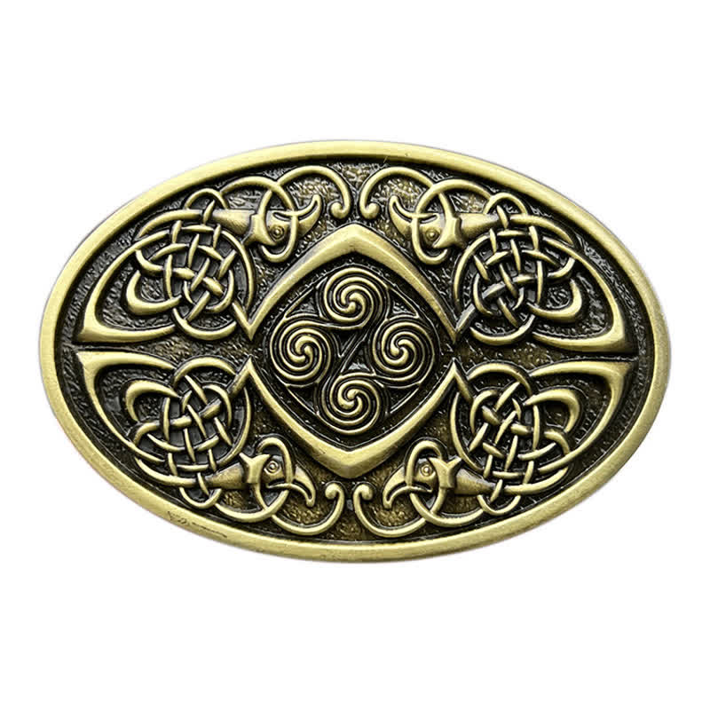 Men's DIY Viking Celtic Knot Buckle Leather Belt - Image 11
