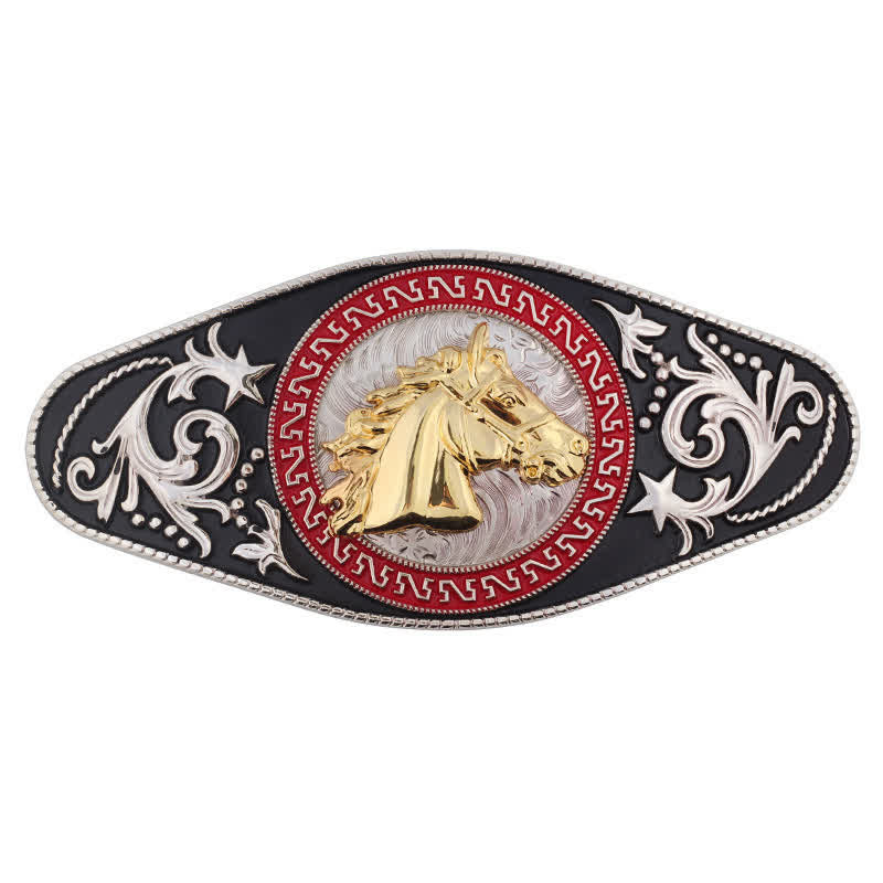 Men's DIY Western Black Gold Animal Buckle Leather Belt - Image 14