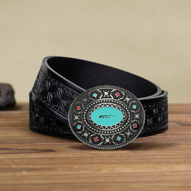 Men's DIY Western Colorul Enameled Leather Belt - Image 6