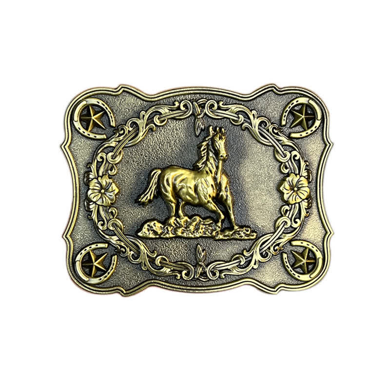 Men's DIY Wild Running Horse Buckle Leather Belt - Image 4