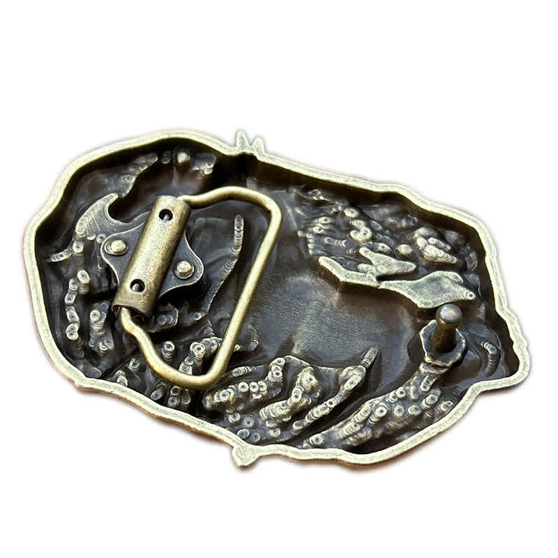 Men's DIY Wild Running Horses Buckle Leather Belt - Image 2