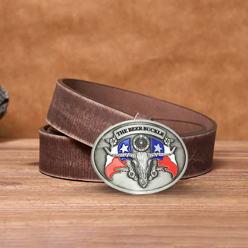 Men's DIY Wild West Bull Creative Beer Holder Buckle Leather Belt - Image 12