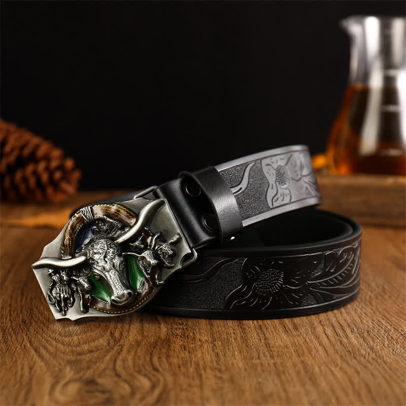 Men's Domineering Bull Head Leather Belt - Image 13