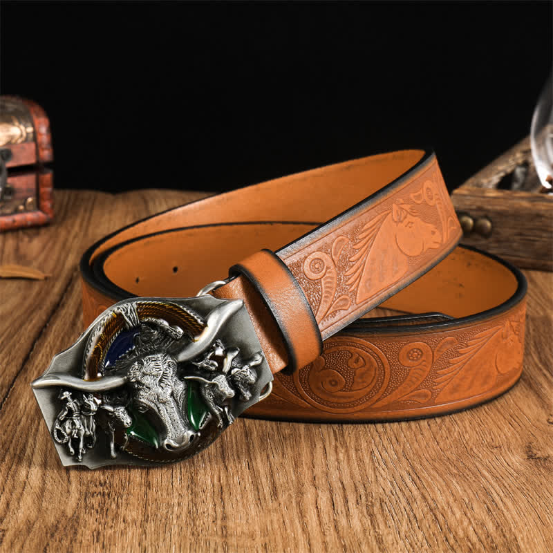 Men's Domineering Bull Head Leather Belt - Image 8