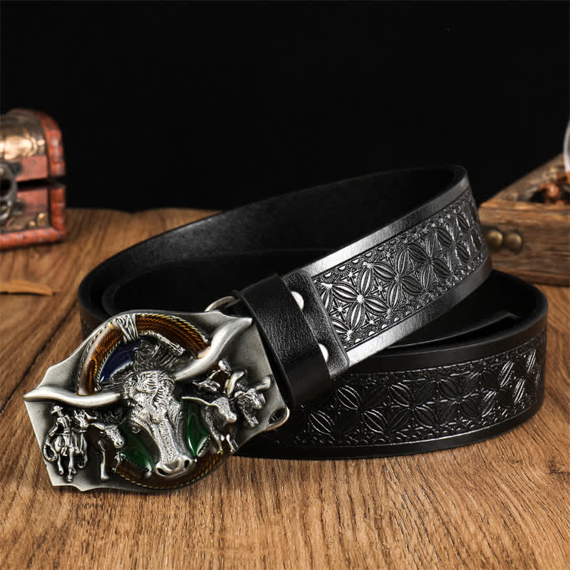 Men's Domineering Bull Head Leather Belt - Image 9