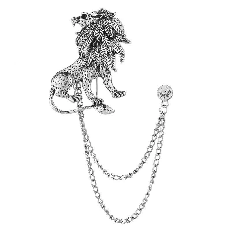 Men's Domineering Lion Chain Brooch - Image 5