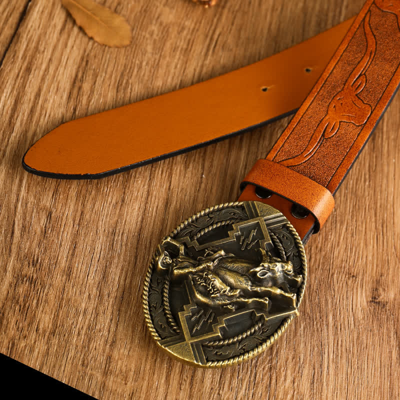Men's Domineering Riding Bull Leather Belt - Image 2