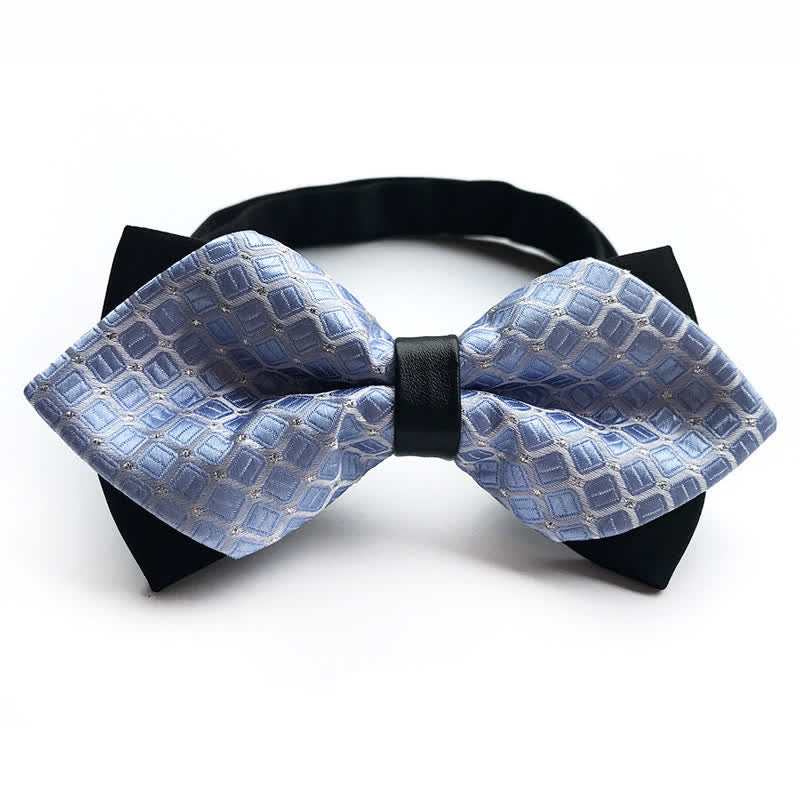 Men's Dotted Diamond Double-layer Pointy Bow Tie - Image 8