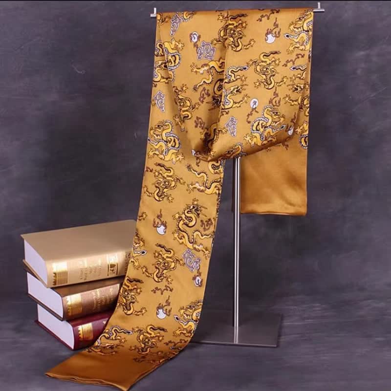 Men's Double-Sided Formal Pattern Long Pure Silk Scarf - Image 8