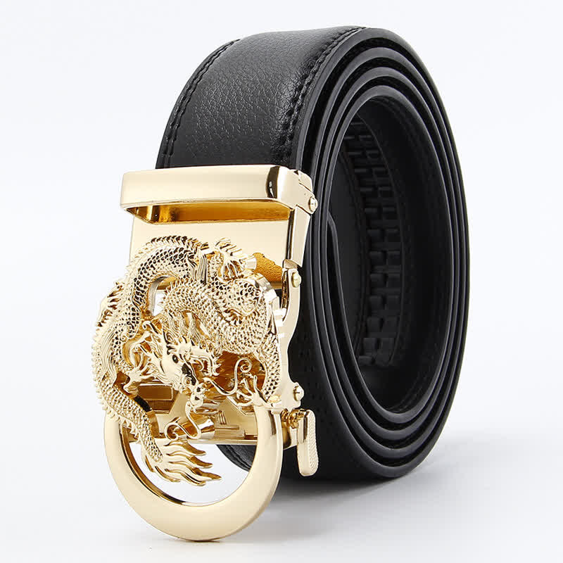 Men's Dragon Business Automatic Ratchet Leather Belt - Image 12