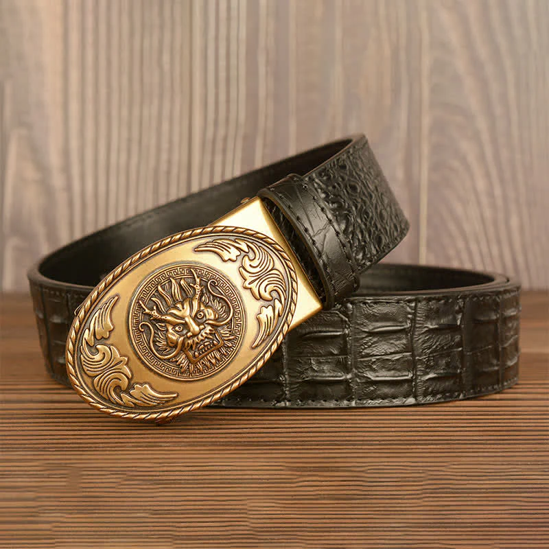 Men's Dragon Head Crocodile Pattern Leather Belt - Image 15