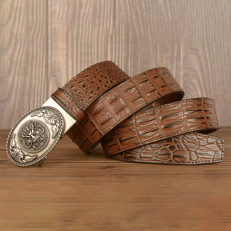 Men's Dragon Head Crocodile Pattern Leather Belt - Image 21