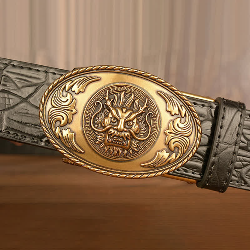Men's Dragon Head Crocodile Pattern Leather Belt - Image 6