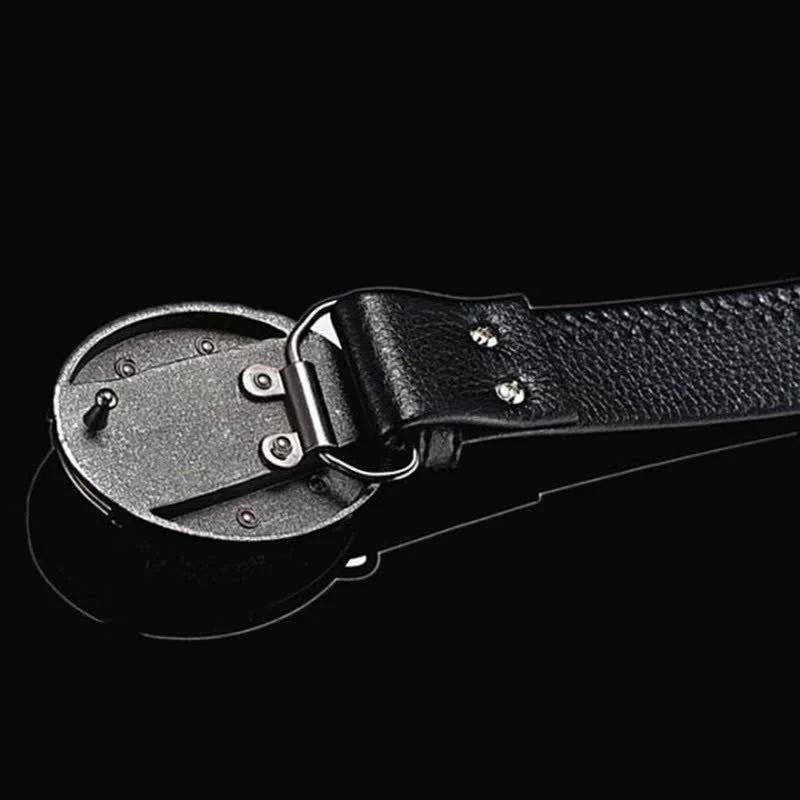 Men's Dragon Head Leather Belt With Folding Knife - Image 4