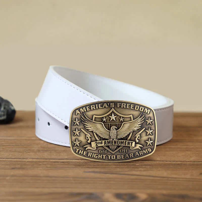 Men's DIY Eagle America's Freedom Buckle Leather Belt - Image 10