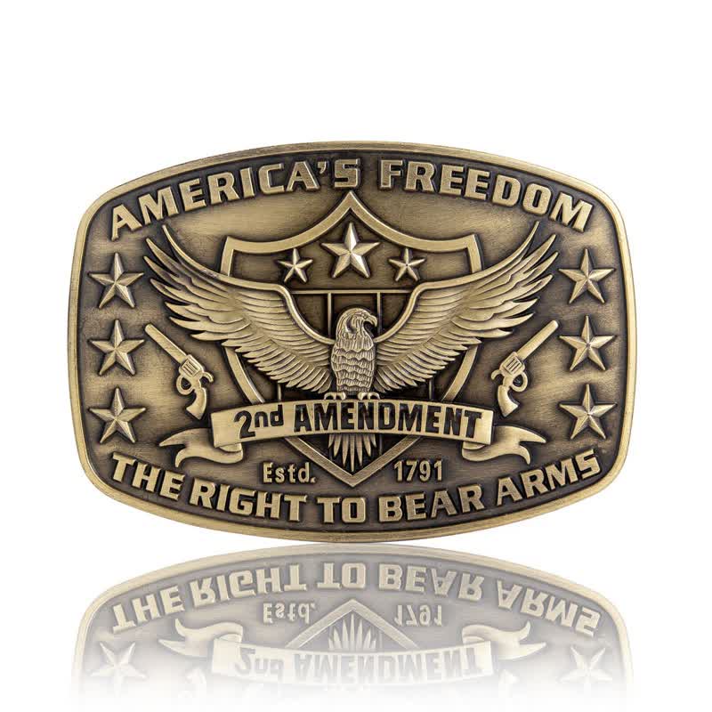 Men's DIY Eagle America's Freedom Buckle Leather Belt - Image 4