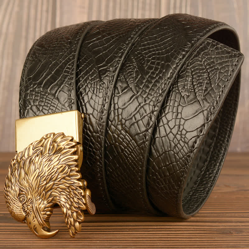 Men's Eagle Cool Alligator Claw Pattern Leather Belt - Image 10
