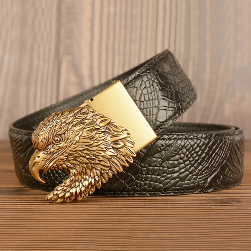 Men's Eagle Cool Alligator Claw Pattern Leather Belt - Image 11