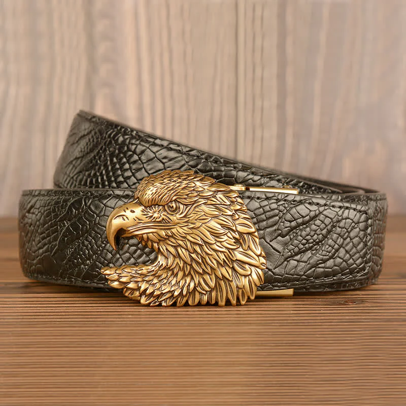 Men's Eagle Cool Alligator Claw Pattern Leather Belt - Image 12