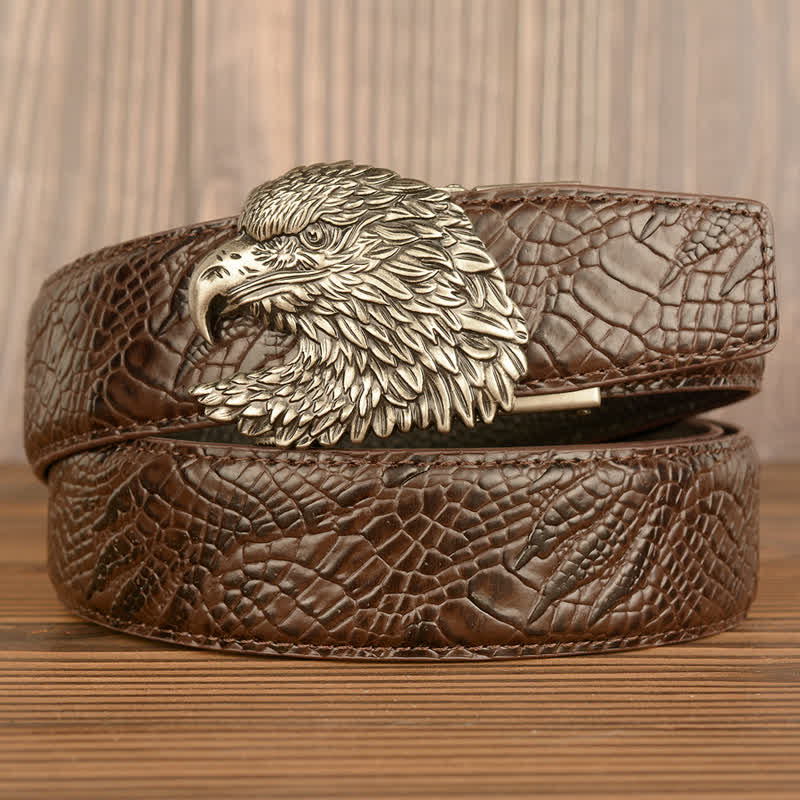 Men's Eagle Cool Alligator Claw Pattern Leather Belt - Image 14