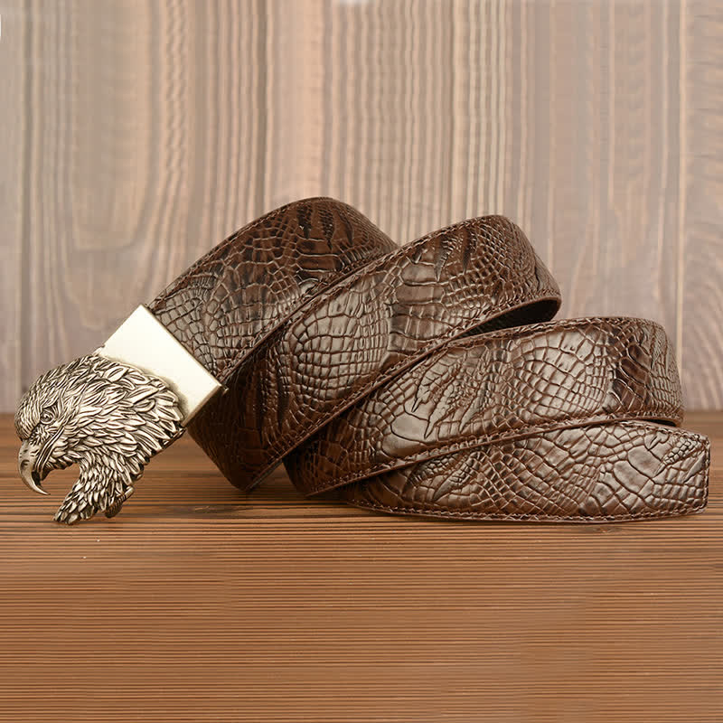 Men's Eagle Cool Alligator Claw Pattern Leather Belt - Image 15