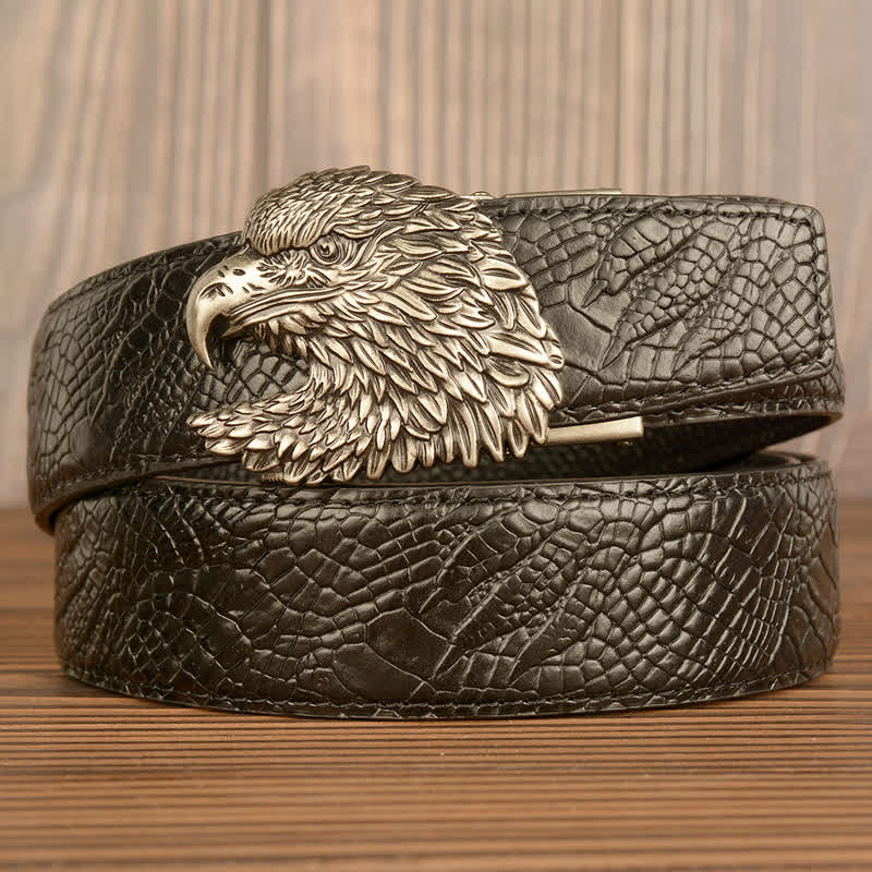 Men's Eagle Cool Alligator Claw Pattern Leather Belt - Image 16