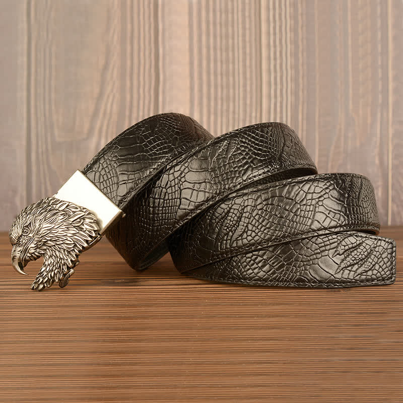 Men's Eagle Cool Alligator Claw Pattern Leather Belt - Image 17