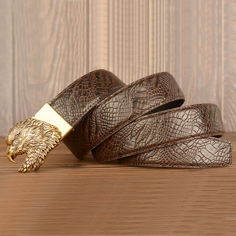 Men's Eagle Cool Alligator Claw Pattern Leather Belt - Image 2