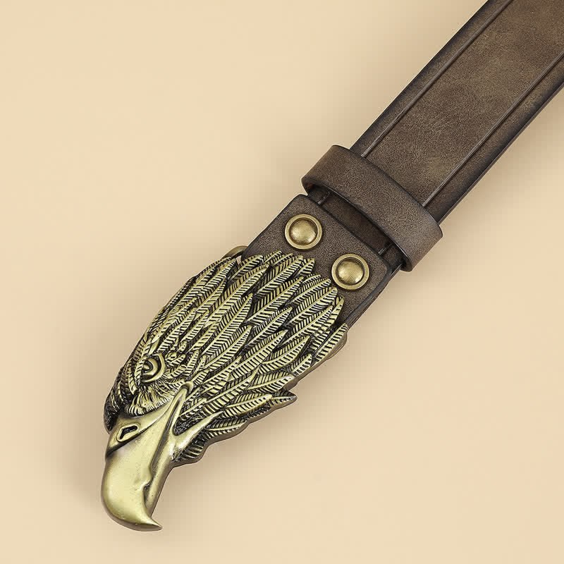 Men's Eagle Head 3D Vulture Shape Leather Belt - Image 2