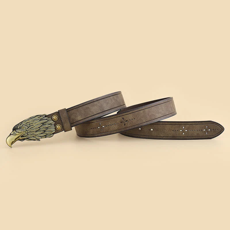 Men's Eagle Head 3D Vulture Shape Leather Belt - Image 3