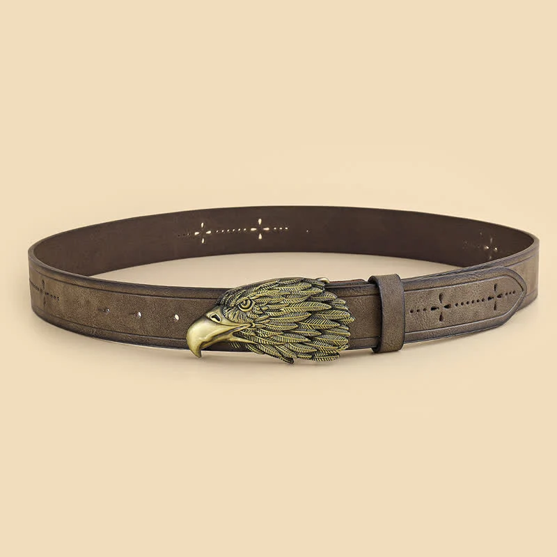 Men's Eagle Head 3D Vulture Shape Leather Belt - Image 4