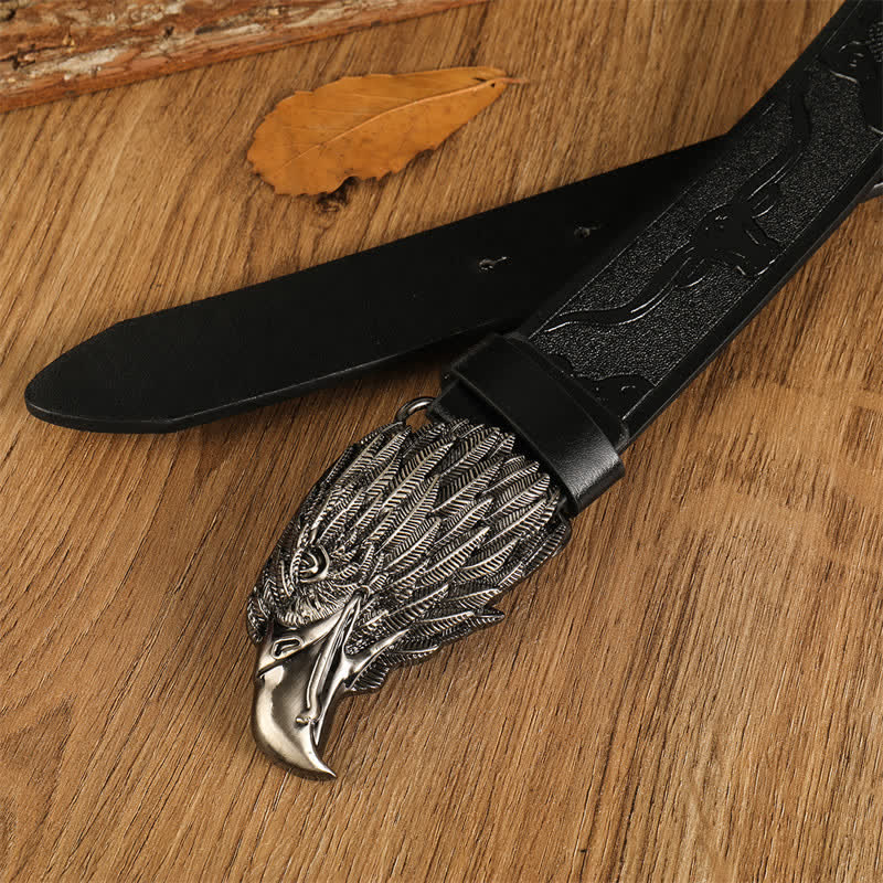 Men's Eagle Head Realistic Vulture Western Leather Belt - Image 6