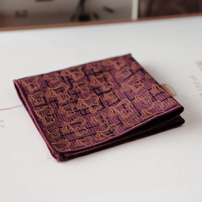Men's Elagant Retro Flower Pattern Pocket Square - Image 28