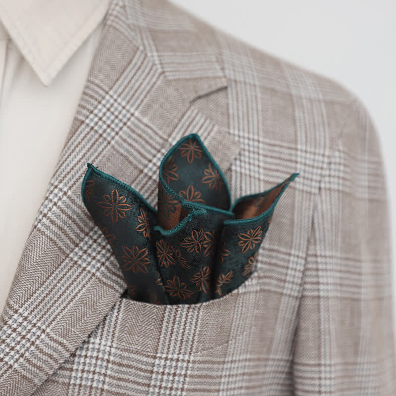 Men's Elagant Retro Flower Pattern Pocket Square - Image 4