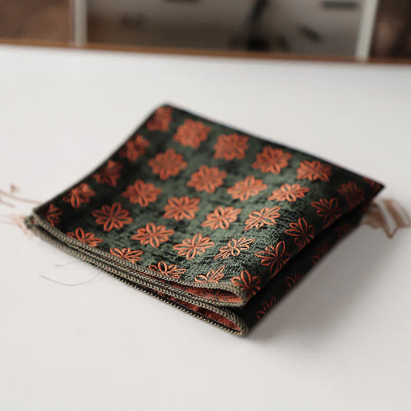 Men's Elagant Retro Flower Pattern Pocket Square - Image 9