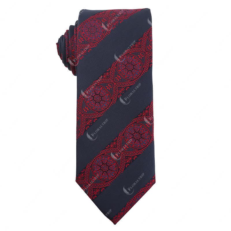 Men's Elegant Deep Wine Red Series Wedding Necktie - Image 3