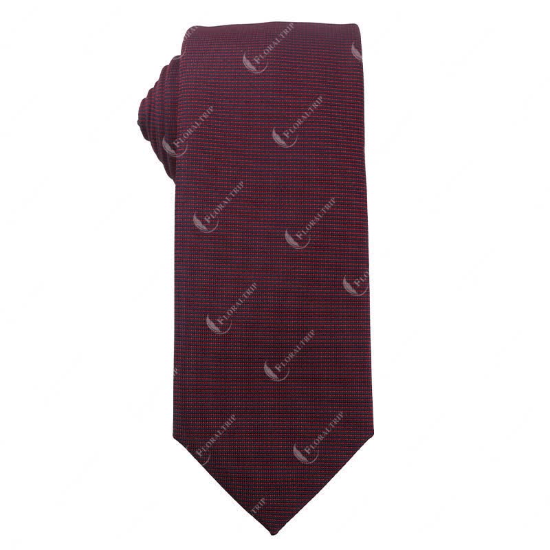 Men's Elegant Deep Wine Red Series Wedding Necktie - Image 5