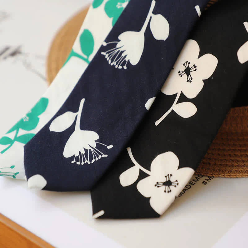 Men's Elegant Floral Skinny Necktie - Image 3