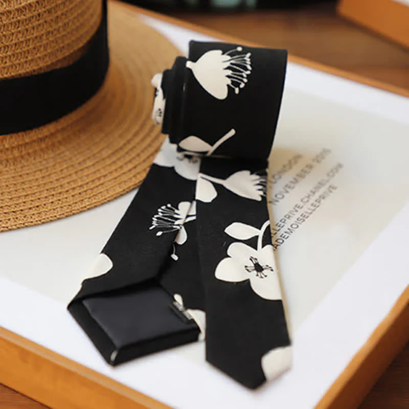 Men's Elegant Floral Skinny Necktie - Image 5