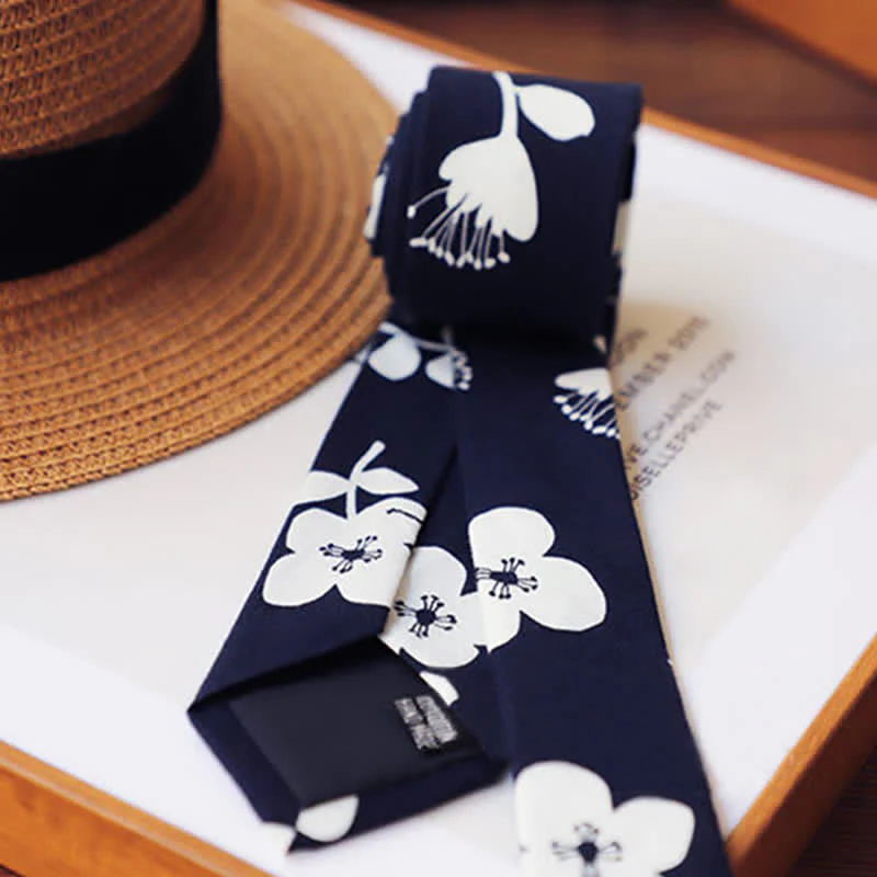 Men's Elegant Floral Skinny Necktie - Image 7