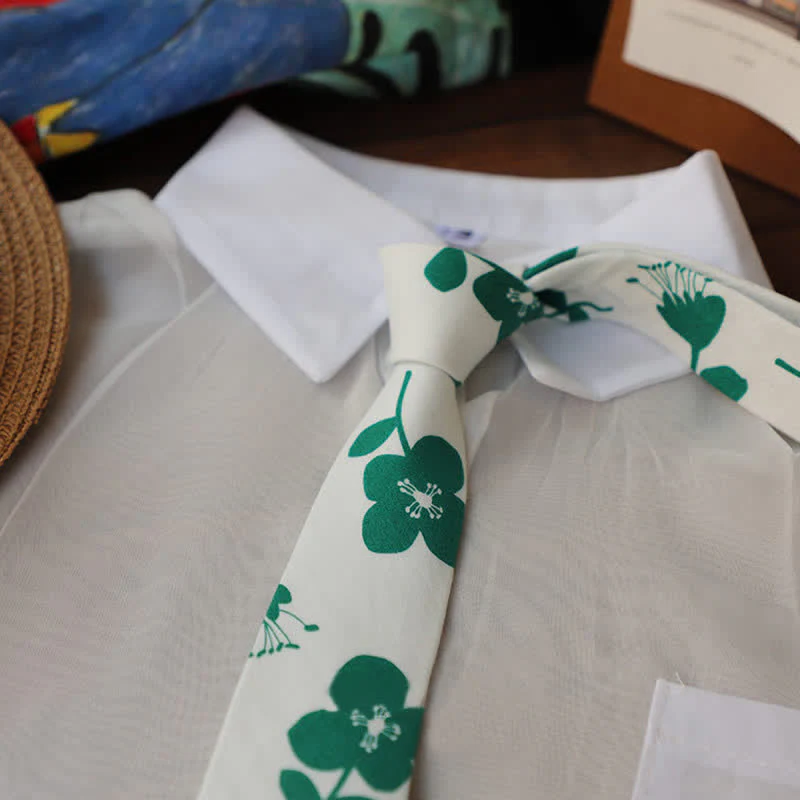 Men's Elegant Floral Skinny Necktie - Image 9