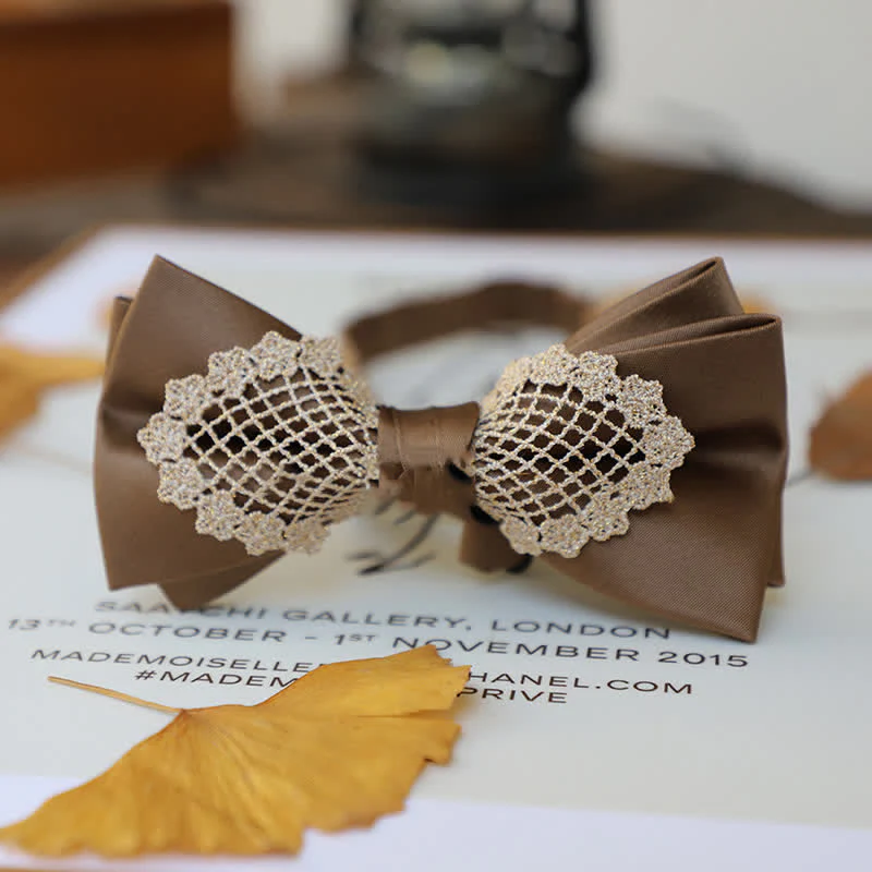 Men's Elegant Flower Lace Bow Tie - Image 13