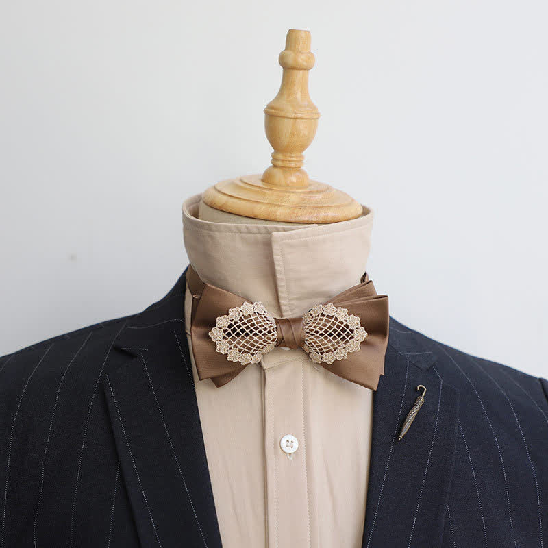 Men's Elegant Flower Lace Bow Tie - Image 15