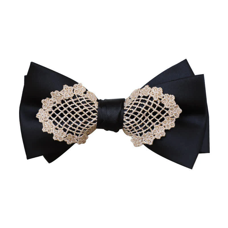 Men's Elegant Flower Lace Bow Tie - Image 4