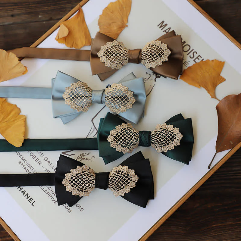 Men's Elegant Flower Lace Bow Tie - Image 5