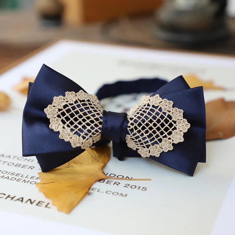 Men's Elegant Flower Lace Bow Tie - Image 6