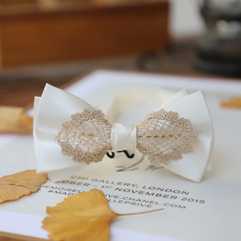 Men's Elegant Flower Lace Bow Tie - Image 8