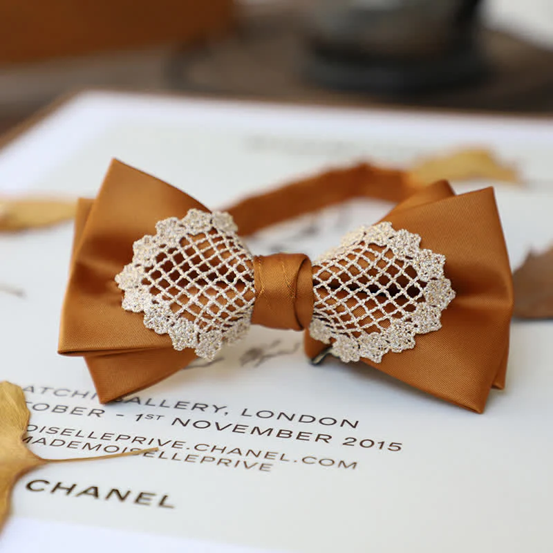 Men's Elegant Flower Lace Bow Tie - Image 9